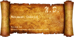 Neuman Dávid névjegykártya